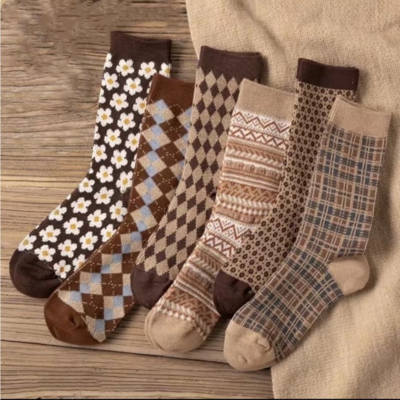 Accessories - Women’s Patterned Tube Socks 5 Pairs